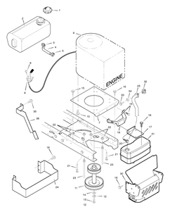 Engine Mount Diagram and Parts List for 312006X50A 2005 Briggs and Stratton Lawn Tractor
